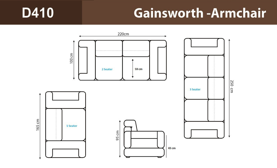 Gainsworth 3 Seater Leather Sofa